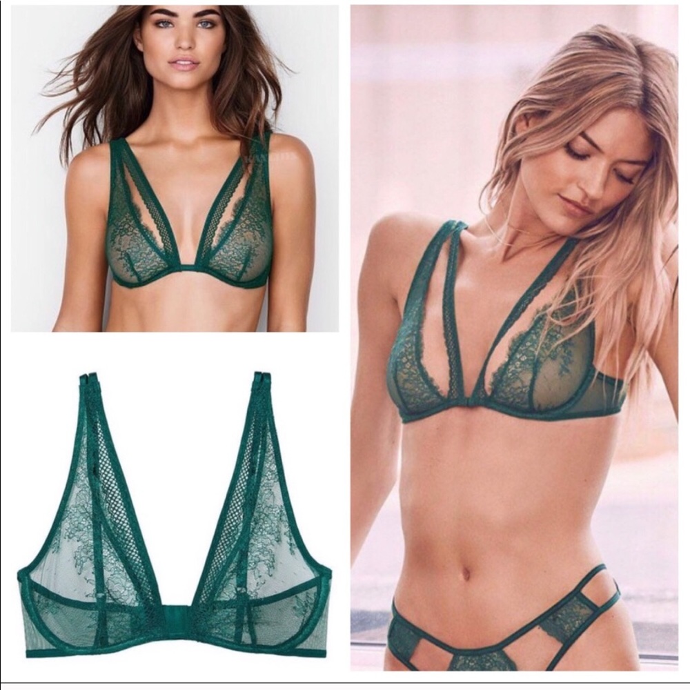 Victoria’s Secret Unlined Plunge Bra thong Set - Picture 3 of 5